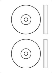 Etykiety matowe na płyty CD / DVD średnica 117mm -100 naklejek UNI CD