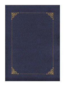 Teczka ozdobna GRANATOWA ZE ZŁOTĄ RAMKĄ  10szt A4