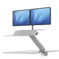Stanowisko do pracy Sit-Stand Lotus™ RT - białe na 2 monitory www.niszczarka.net