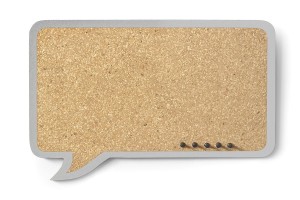Tablica korkowa DYMEK PROSTOKĄTNY z szarą obwódką 44x29cm 