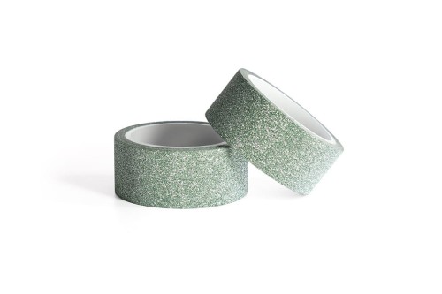 Taśma samoprzylepna brokatowa ZIELONA 15mm x 3mb opakowanie 2 sztuki WWW.NISZCZARKA.NET