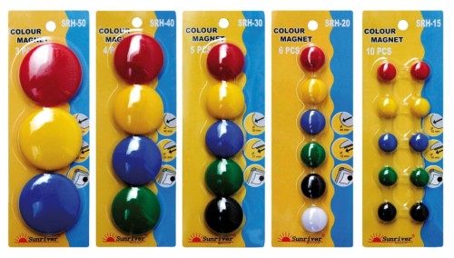 Magnesy do tablic, średnica 20mm MIX kolorów, opk 6szt, Argo - Magnetyczne punkty mocujące www.niszczarka.net