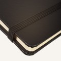 Notes Notatnik biurowy twardy w kratkę zamykany na gumkę - O.NOTE Berlin - 297 x 213 mm (A4) - czarny www.niszczarka.net