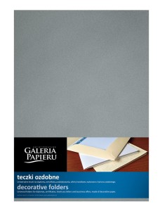 Teczka ozdobna ofertowa METALIZOWANA SREBRNA  opk. 10 sztuk A4 