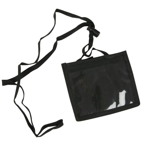 Identyfikator poziomy ze szczeliną na klips z taśmą - O.BADGE HOLDER - 122 x 110 mm - opakowanie 10 sztuk www.niszczarka.net