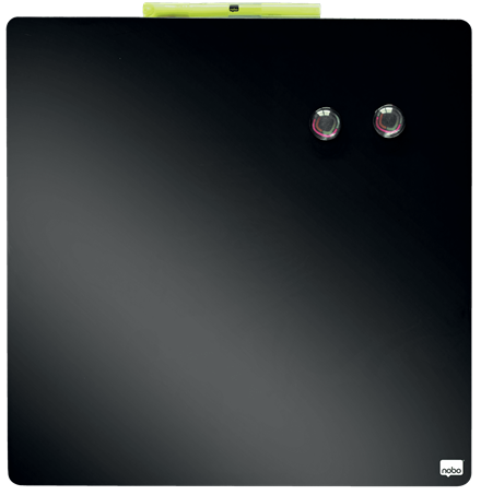 Tabliczka magnetyczna suchościeralna 36x36cm REXEL Czarna + marker suchościeralny GlowWrite, dwa magnesy i taśma montażowa www.niszczarka.net