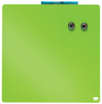 Tabliczka magnetyczna suchościeralna 36x36cm REXEL Zielona + marker suchościeralny GlowWrite, dwa magnesy i  taśma montażowa 