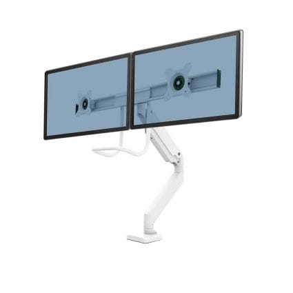 Ramię na 2 monitory Fellowes Eppa z listwą - białe www.niszczarka.net