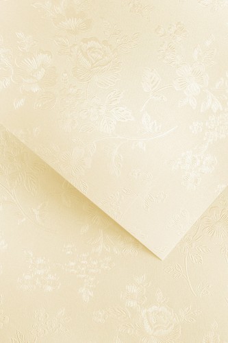 Karton Ozdobny Premium 220g/m2 FLORAL KREMOWY 20 arkuszy A4 www.niszczarka.net