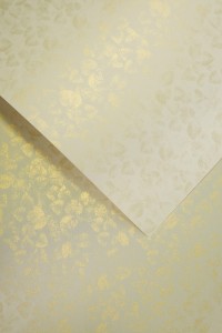 Karton Ozdobny Premium 250g/m2 LIŚCIE KREMOWY 20 arkuszy A4