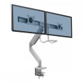 Ramię na 2 monitory Fellowes Eppa z listwą - SREBRNE www.niszczarka.net