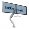 Ramię na 2 monitory Fellowes Eppa z listwą - SREBRNE www.niszczarka.net