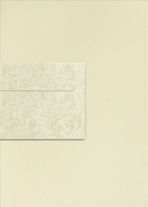 Papeteria  Millenium Kremowy A4 - 20 ark 100g  + 10 szt kopert DL Róże Kremowy