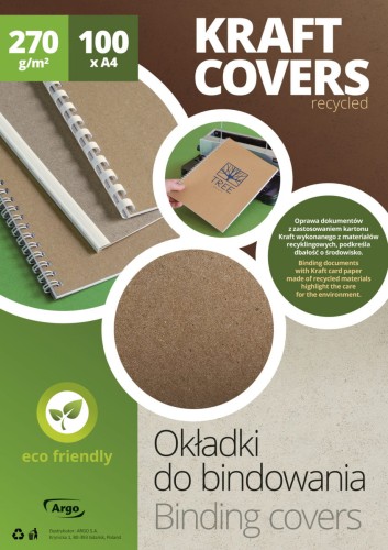 Okładka do bindowania KRAFT A4 Argo 100szt www.niszczarka.net