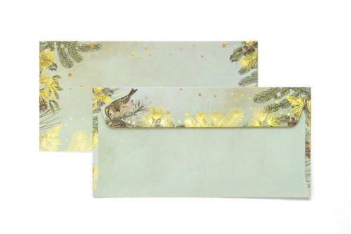 Koperta / koperty ozdobne DL - ZŁOTE ŚWIĘTA opk 10szt 120g m2