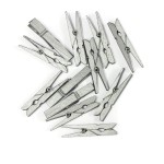  Klamerki drewniane srebrne  - opakowanie 12 szt  