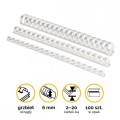 Grzbiety plastikowe 6mm (2-20 kartek) A4/100szt - kolor BIAŁY - Fellowes www.niszczarka.net