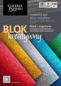 Blok kreatywny – Blask i migotanie A4 210g/m2 - 15 ark. kartonów holograficznych