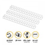 Grzbiety plastikowe do bindowania  38mm (281-340 kartek) /50szt Fellowes - kolor Biały