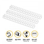 Grzbiety plastikowe do bindowania  45mm (341-410 kartek) /50szt Fellowes - kolor Biały