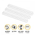 Grzbiety plastikowe do bindowania  51mm (411-510 kartek)  /50szt Fellowes - kolor Biały