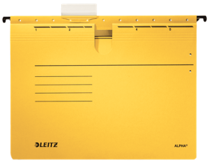 Skoroszyt zawieszany Leitz Alpha A4 - żółty - opakowanie 25 sztuk