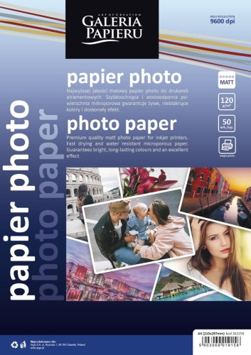 Papier photo A4 matt - 120 g/m2 - 50 ark / fotograficzny matowy  www.niszczarka.net