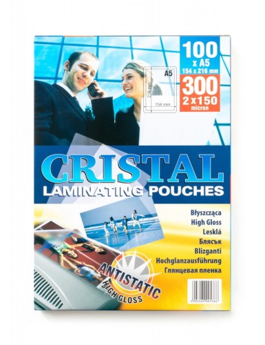 Cristal Folia do laminowania błyszcząca A5 150 mikronów / 100szt  www.niszczarka.net