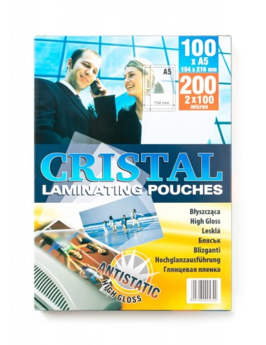Cristal Folia do laminowania błyszcząca A5 100 mikronów / 100szt www.niszczarka.net
