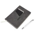 Notes Notatnik biurowy twardy w kratkę z kieszonką na telefon - O.NOTE Tokyo - 207 x 145 mm (A5) - czarny www.niszczarka.net