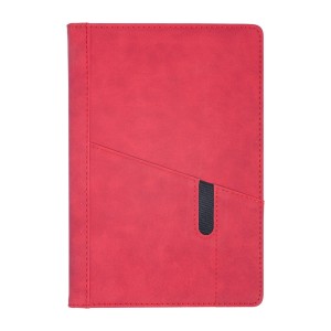 Notes Notatnik biurowy twardy w kratkę z kieszonką na telefon - O.NOTE Tokyo - 207 x 145 mm (A5) - czerwony