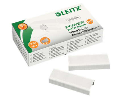 Zszywki Leitz Power Performance P3 24/6 mocne stalowe 1000szt/opk - BIAŁE www.niszczarka.net