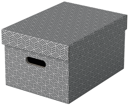 Pudło do przechowywania / pudło prezentowe Esselte Box Home M low szary, 265 x 205 x 365 mm - opakowanie 3 sztuki www.niszczarka.net