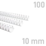 Grzbiety plastikowe - O.COMB Okrągłe 10mm A4/100szt - kolor BIAŁY - OPUS