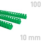 Grzbiety plastikowe - O.COMB Okrągłe 10mm A4/100szt - kolor ZIELONY - OPUS