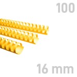 Grzbiety plastikowe - O.COMB Okrągłe 16mm A4/100szt - kolor ŻÓŁTY - OPUS