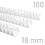 Grzbiety plastikowe - O.COMB Okrągłe 18mm A4/100szt - kolor BIAŁY - OPUS