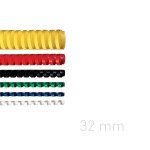 Grzbiety plastikowe - O.COMB Owalne 32mm A4/50szt - kolor ŻÓŁTY - OPUS