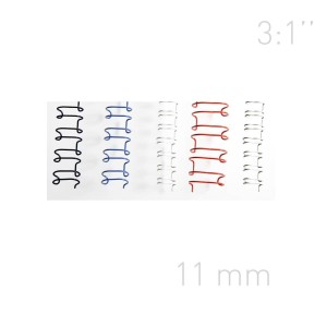 Grzbiety drutowe - O.WIRE 3:1 - 11mm A4 - 100 sztuk - BIAŁY - OPUS