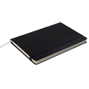  Notes Notatnik biurowy twardy w linię zamykany na gumkę - O.NOTE Berlin - 207 x 145 mm (A5) - czarny OPUS