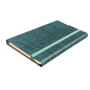  Notes Notatnik biurowy twardy w kratkę zamykany na gumkę - O.NOTE Mississippi - 207 x 145 mm (A5) - turkusowy OPUS