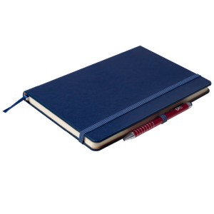  Notes Notatnik biurowy twardy w kratkę zamykany na gumkę - O.NOTE London - 207 x 145 mm (A5) - niebieski OPUS