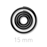 Kółeczka do ręcznego bindowania - O.easyRING 15mm - 300 szt - czarny OPUS
