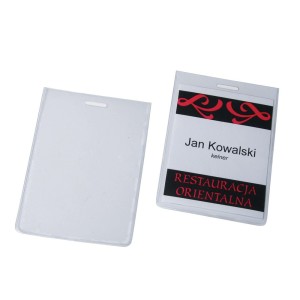 Identyfikator wielorazowy ze szczeliną na klips - O.BADGE HOLDER - 75 x 105 mm - 100 sztuk OPUS 