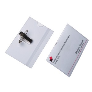  Identyfikator wielorazowy z klipsem i agrafką - O.BADGE CLIP - 58 x 90 mm - 50 sztuk OPUS