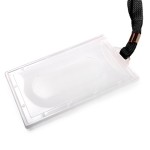  Identyfikator twardy pionowy z taśmą - O.BADGE HOLDER Vertical 90 x 55 mm - 50 sztuk czarny OPUS