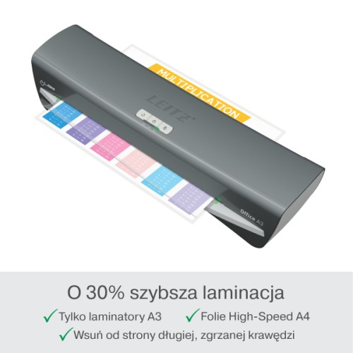 Laminator biurowy Leitz iLAM Office - A3 Szary ciemny  www.niszczarka.net