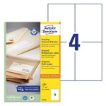 Ekologiczne, recyklingowane etykiety papierowe 105 x 148 mm, białe etykiety samoprzylepne, etykiety do druku 100 ark. / op., Avery LR3483