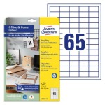 Ekologiczne, recyklingowane etykiety papierowe 38 x 21,2 mm, białe etykiety samoprzylepne, etykiety do druku 10 ark. / op., Avery LR3666-10