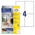 Ekologiczne, recyklingowane etykiety papierowe 105 x 148 mm, białe etykiety samoprzylepne, etykiety do druku 10 ark. / op., Avery LR3483-10